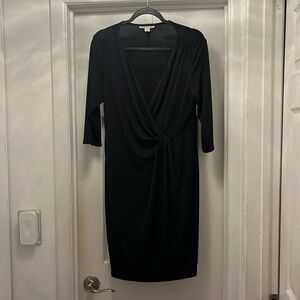 COLDWATER CREEK Black Wrap Dress - comfortable and extremely slimming Size P14